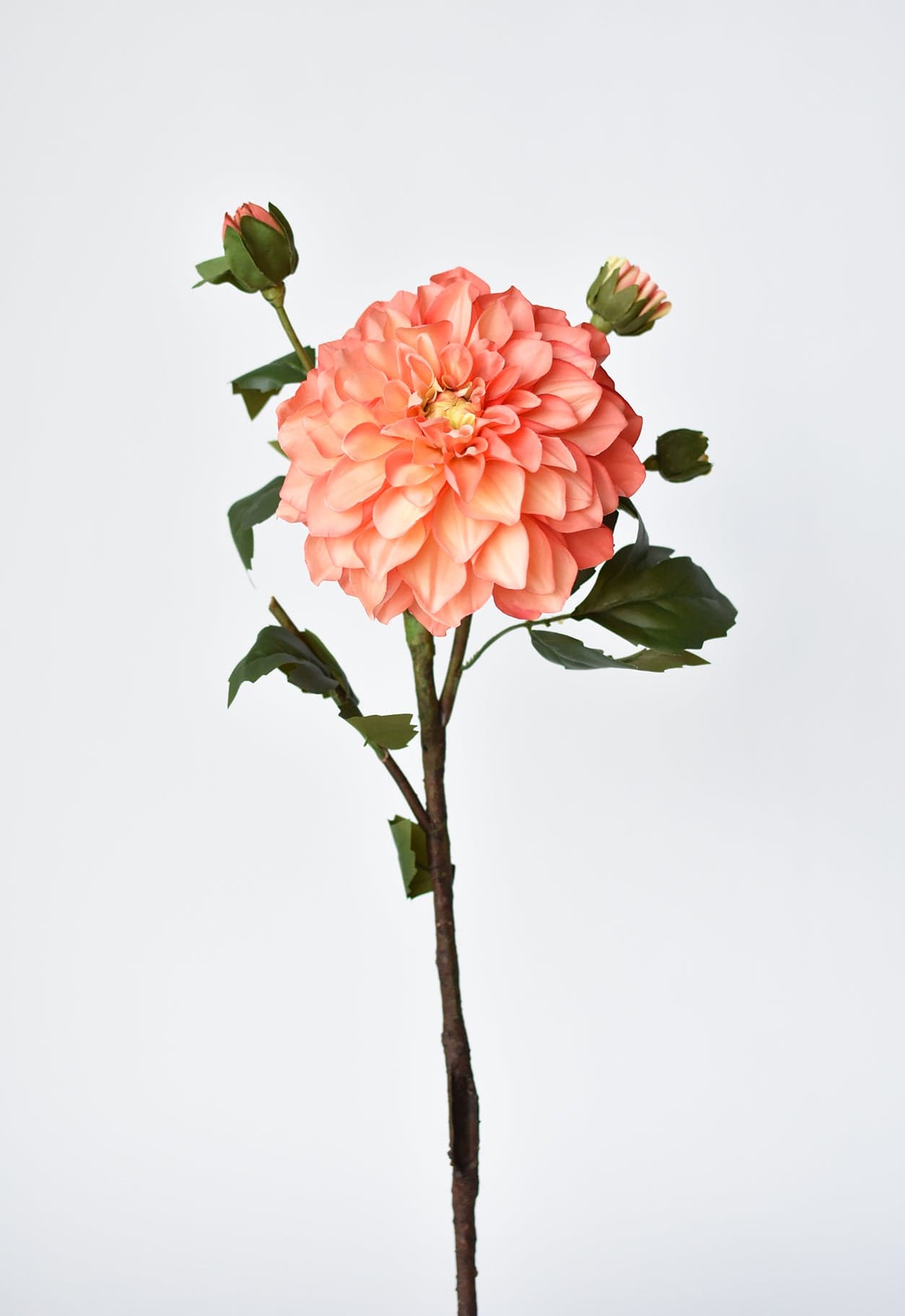 23.5&#x22; Faux Coral Dahlia w/Bud Stem