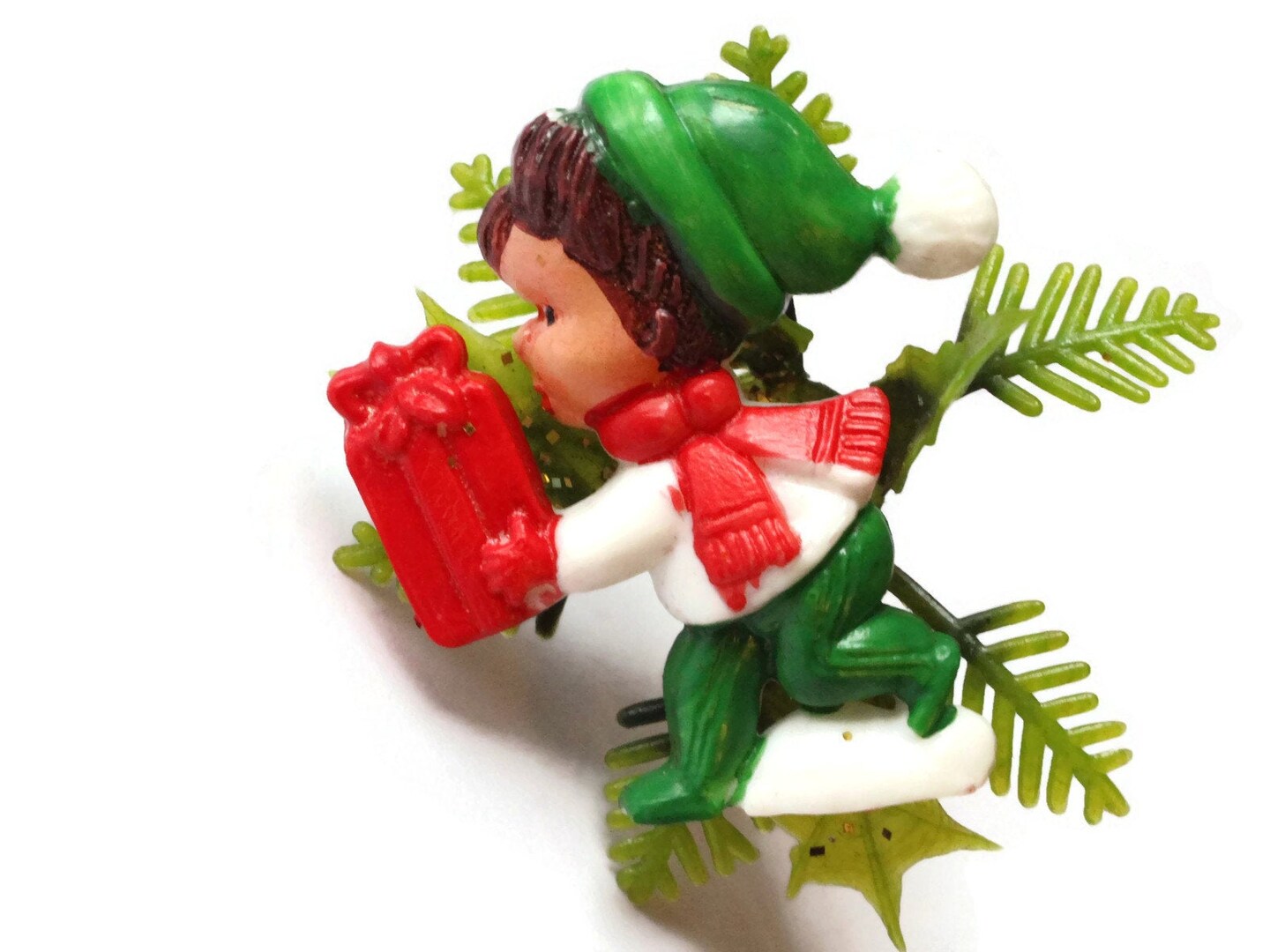 6 Pieces Vintage Christmas Décor Holiday Flower Decoration 1 to 2 inches Bits and Baubles bR2