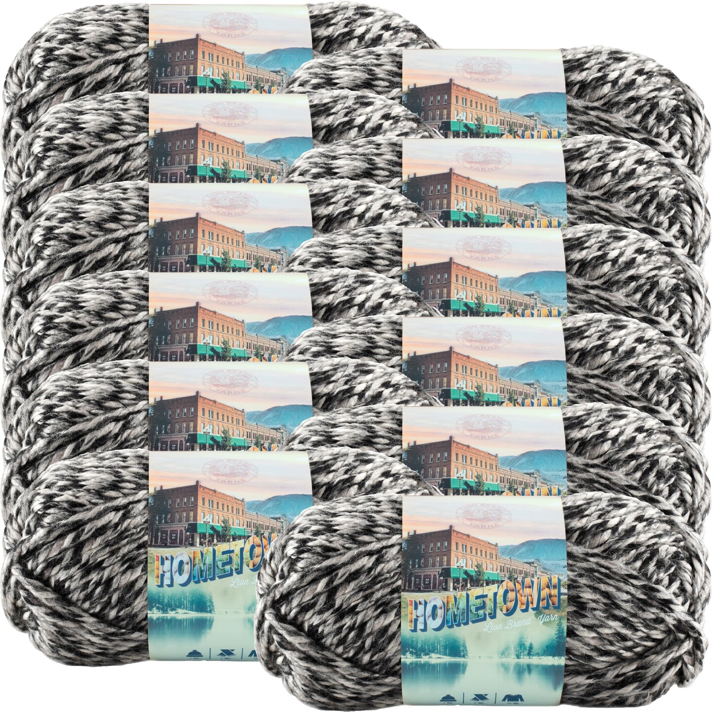 (12 Pack) Lion Brand Yarn Hometown Yarn, Anchorage Ice