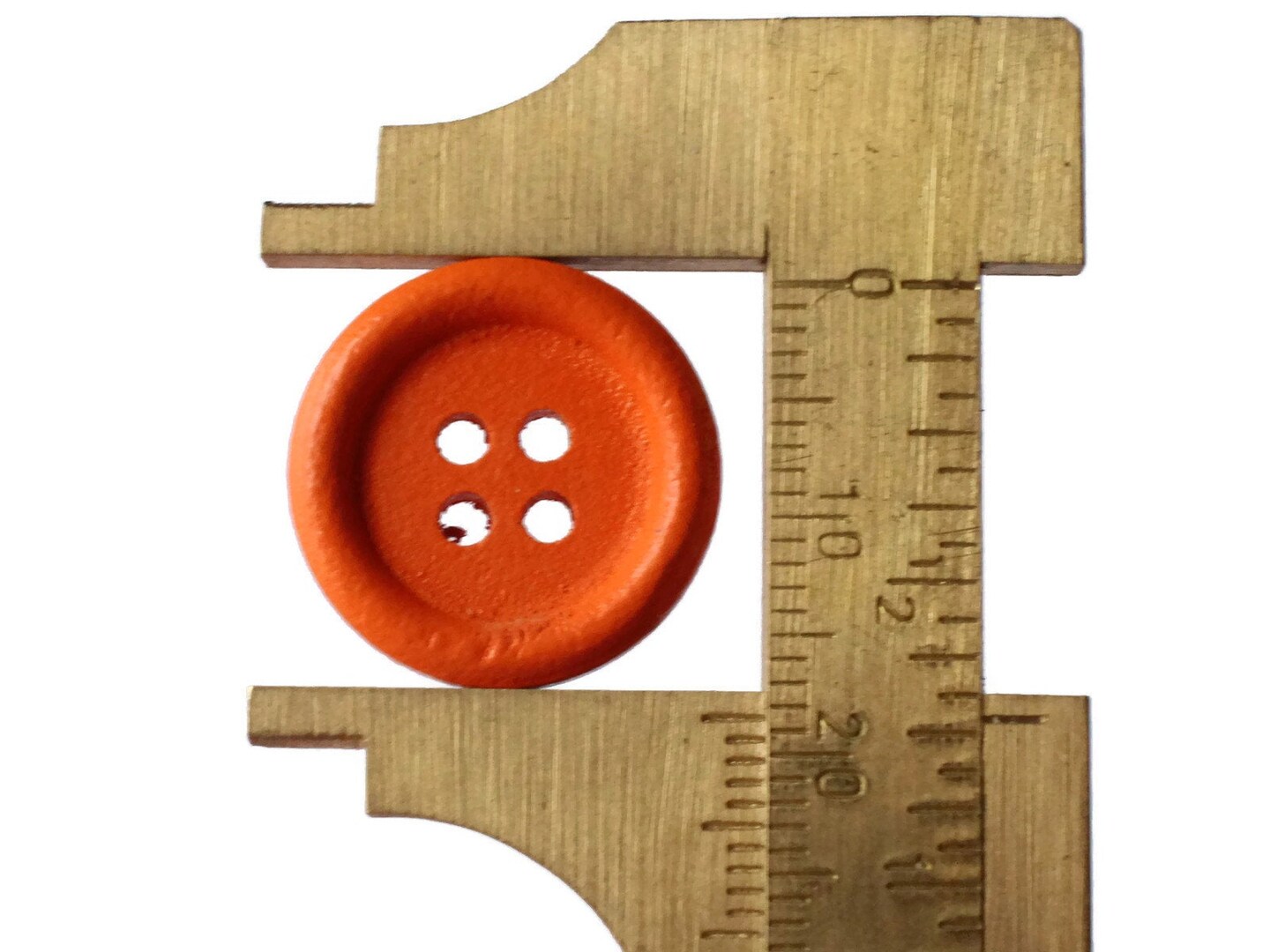 20 18mm Orange Wood 4 Hole Round Buttons Loose Wooden Buttons