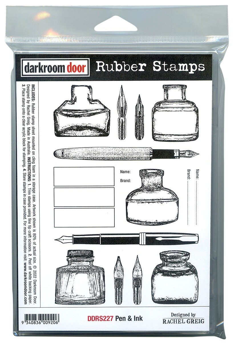 Darkroom Door Cling Stamps 6.9&#x22;X4.5&#x22;-Pen &#x26; Ink
