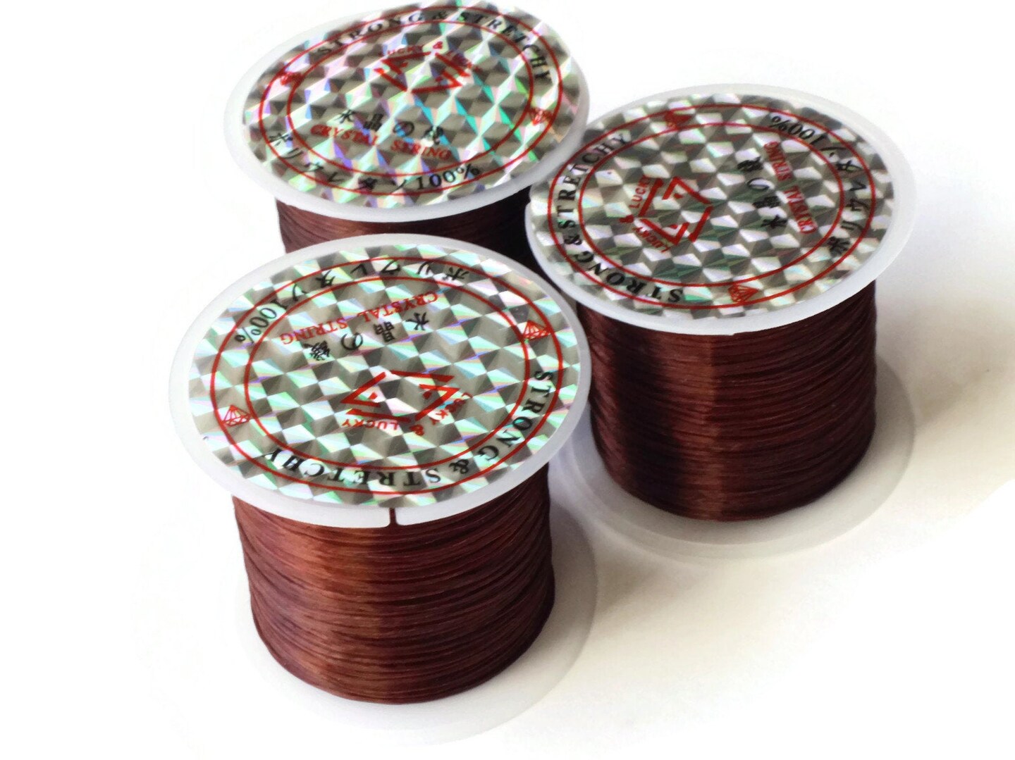 3 Rolls Thread Brown Elastic Cord 0.8mm Brown Elastic Thread 10 Meters per roll