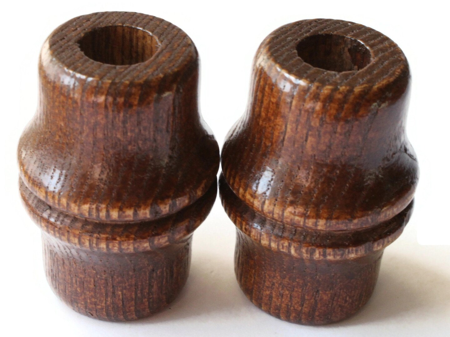 2 51mm Tube Beads Dark Brown Vintage Wood Beads Wooden Large Hole Macrame Beads