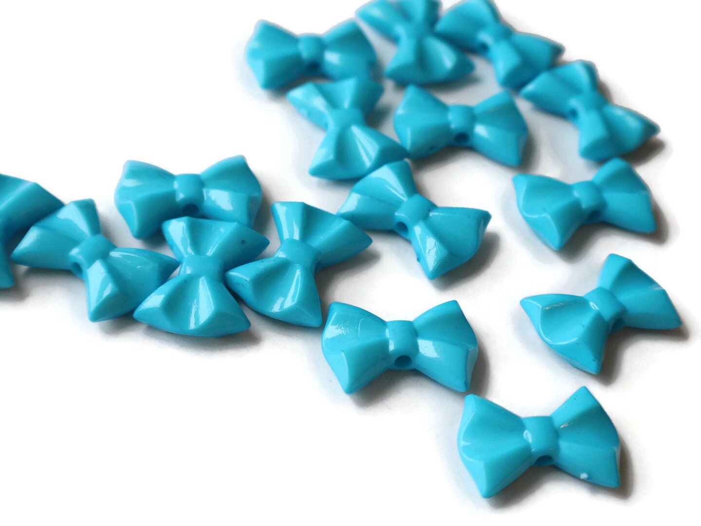 16 26mm Sky Blue Bow Beads Plastic Bow Knot Beads Large Acrylic Beads Big Beads