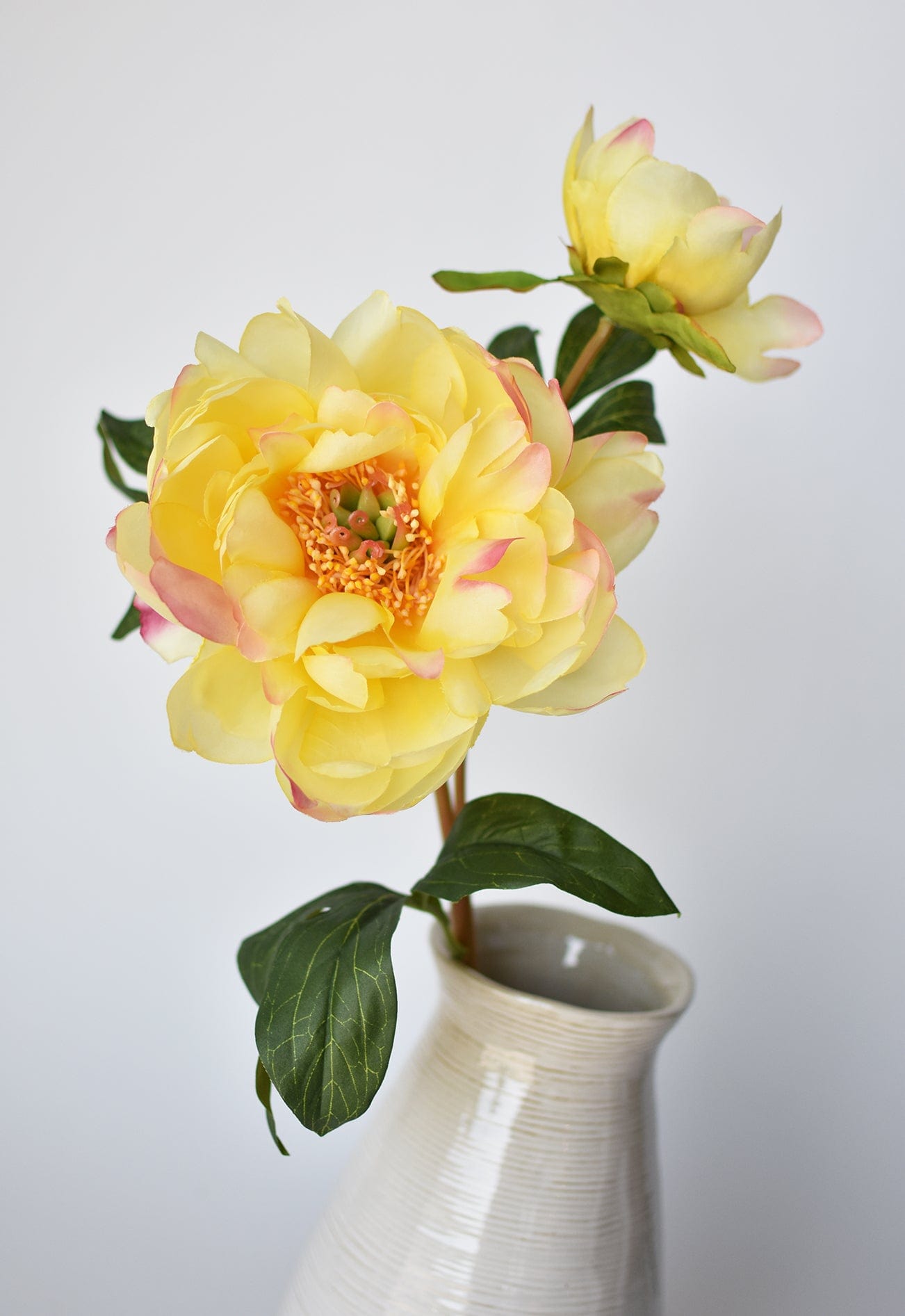 22.5&#x22; Faux Peony Stem w/Bud Yellow