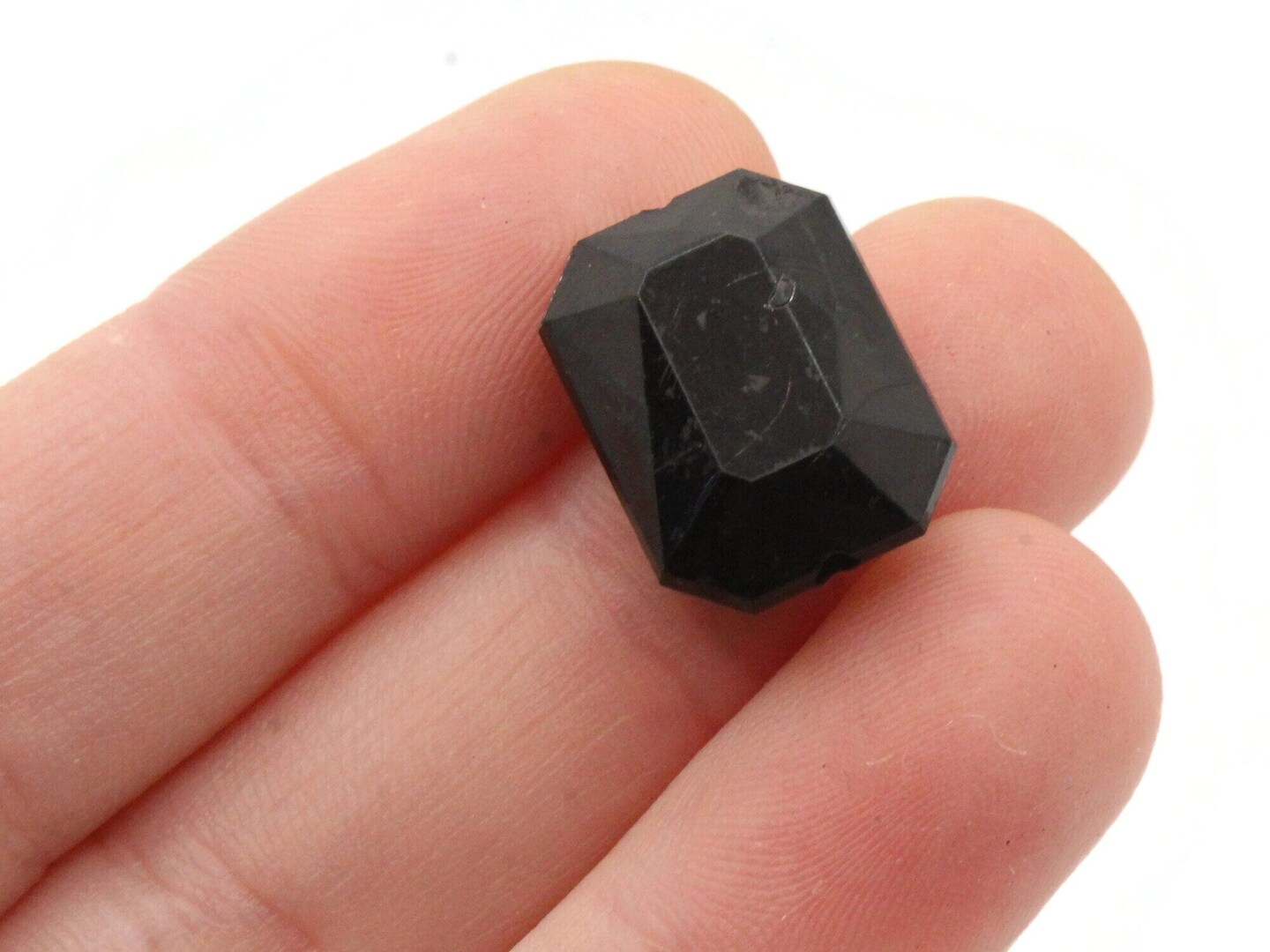 12 18mm Black Acrylic Gems - Rectangle Jewel Beads