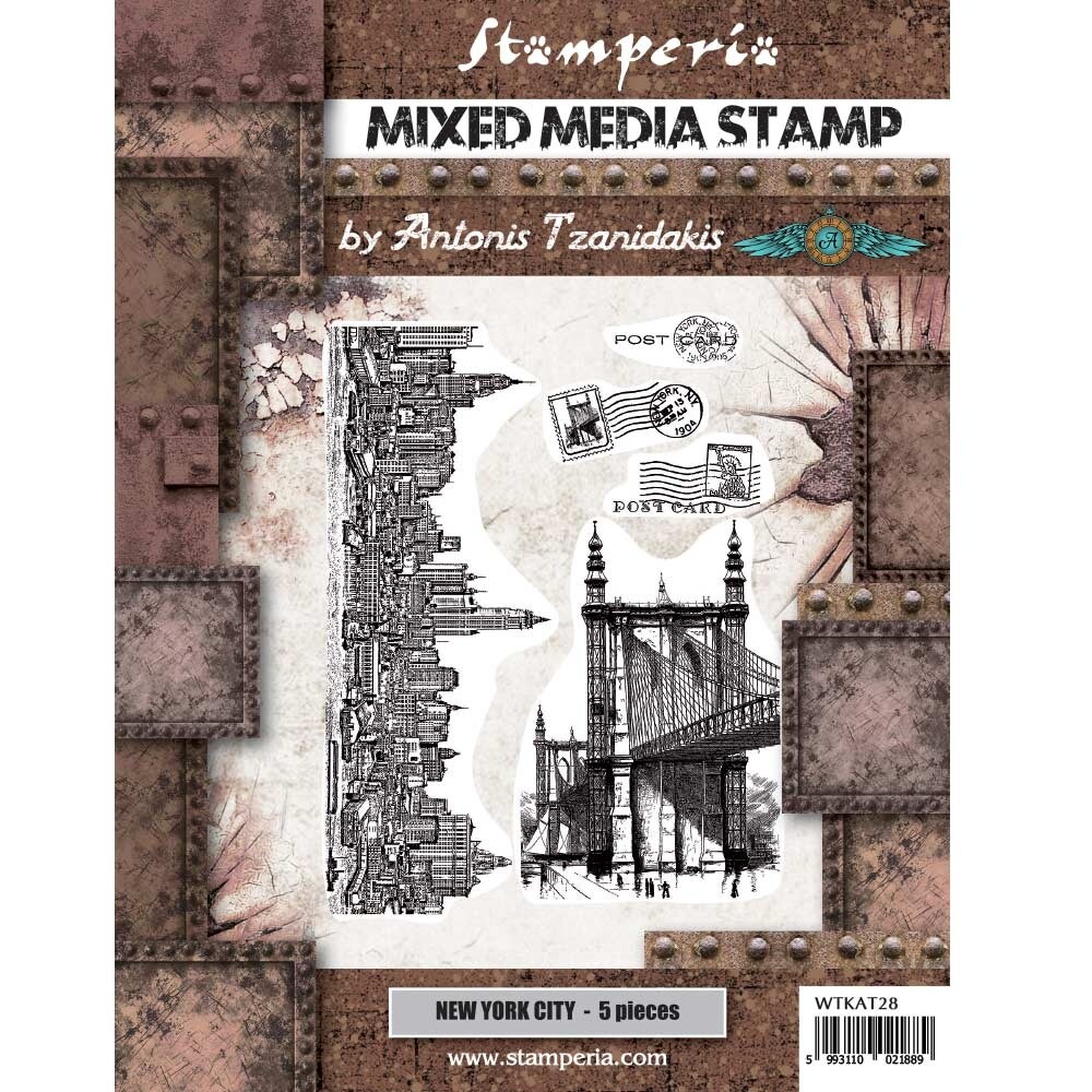 Stamperia Cling Stamp 5.90&#x22;X7.87&#x22;-New York City, Sir Vagabond Aviator