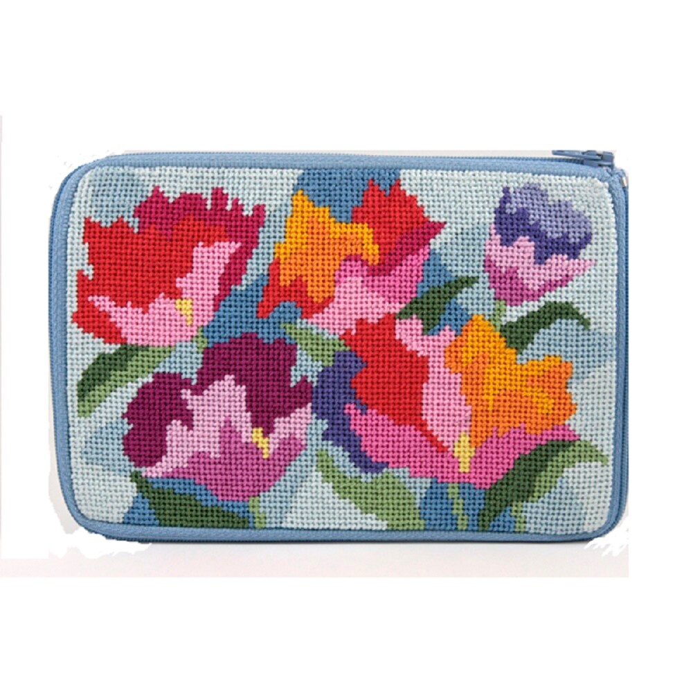 Cosmetic Purse - Watercolor Poppy - Needlepoint Kit