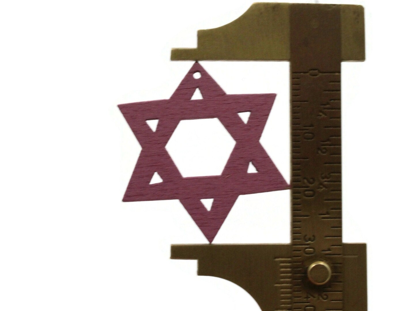 10 32mm Mauve Pink Star of David Wood Pendants - Wooden Beads