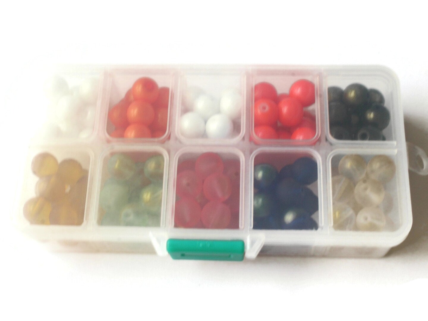 10 Colors 10mm Round Glass Mixed Color Beads Kit