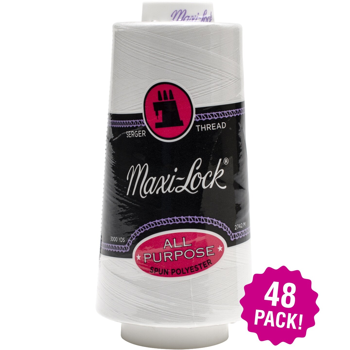 Multipack of 48 - Maxi-Lock Cone Thread 3,000yd-White
