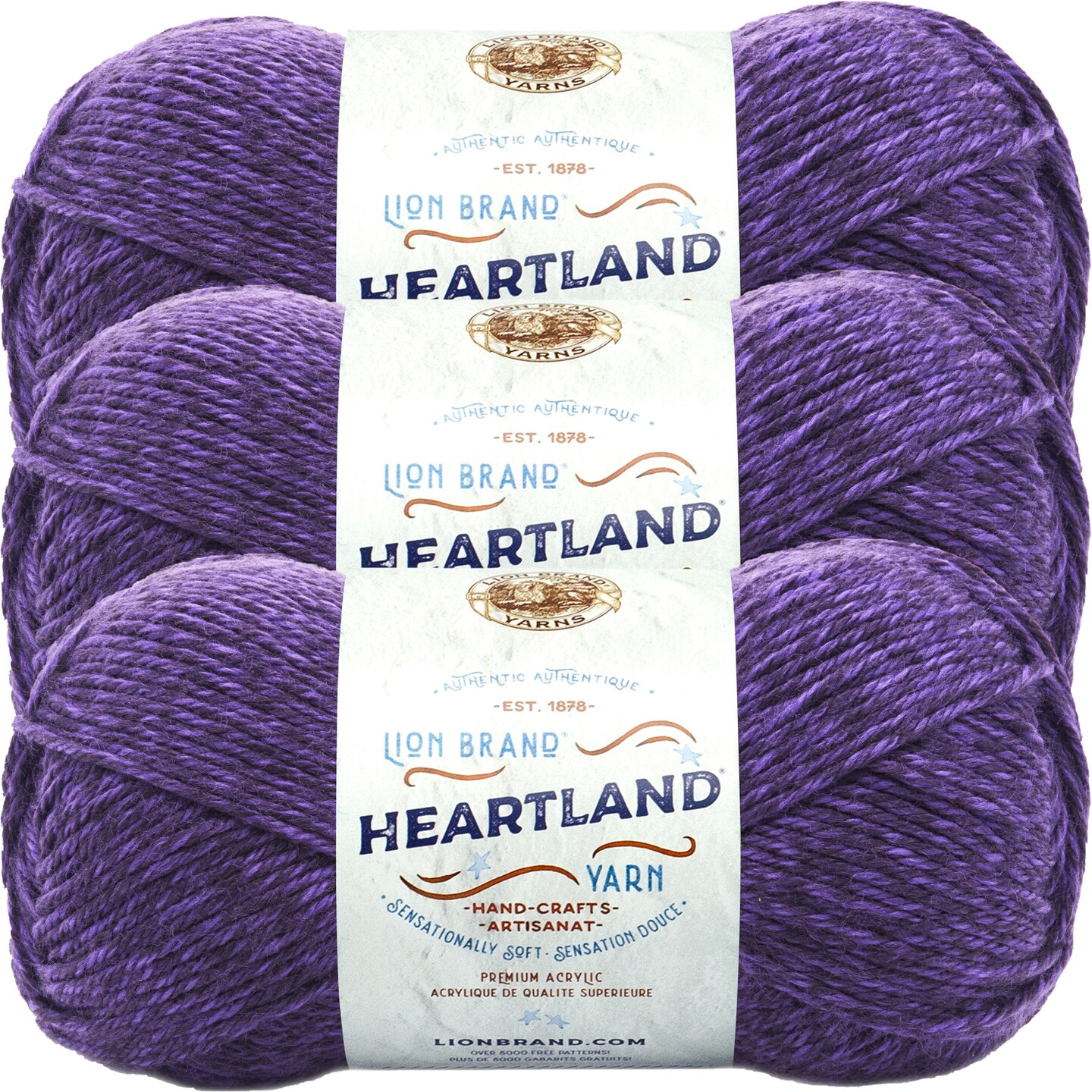 (3 Pack) Lion Brand Heartland Yarn - Hot Springs
