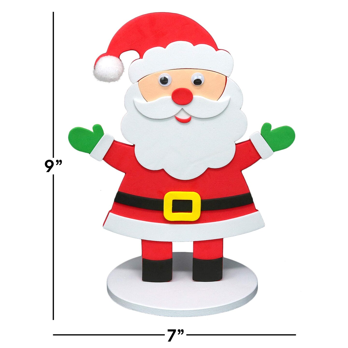 Big Mo's Toys Holiday Crafts - Christmas Foam Arts N Craft Santa Table Top Decorations Kit For Kids