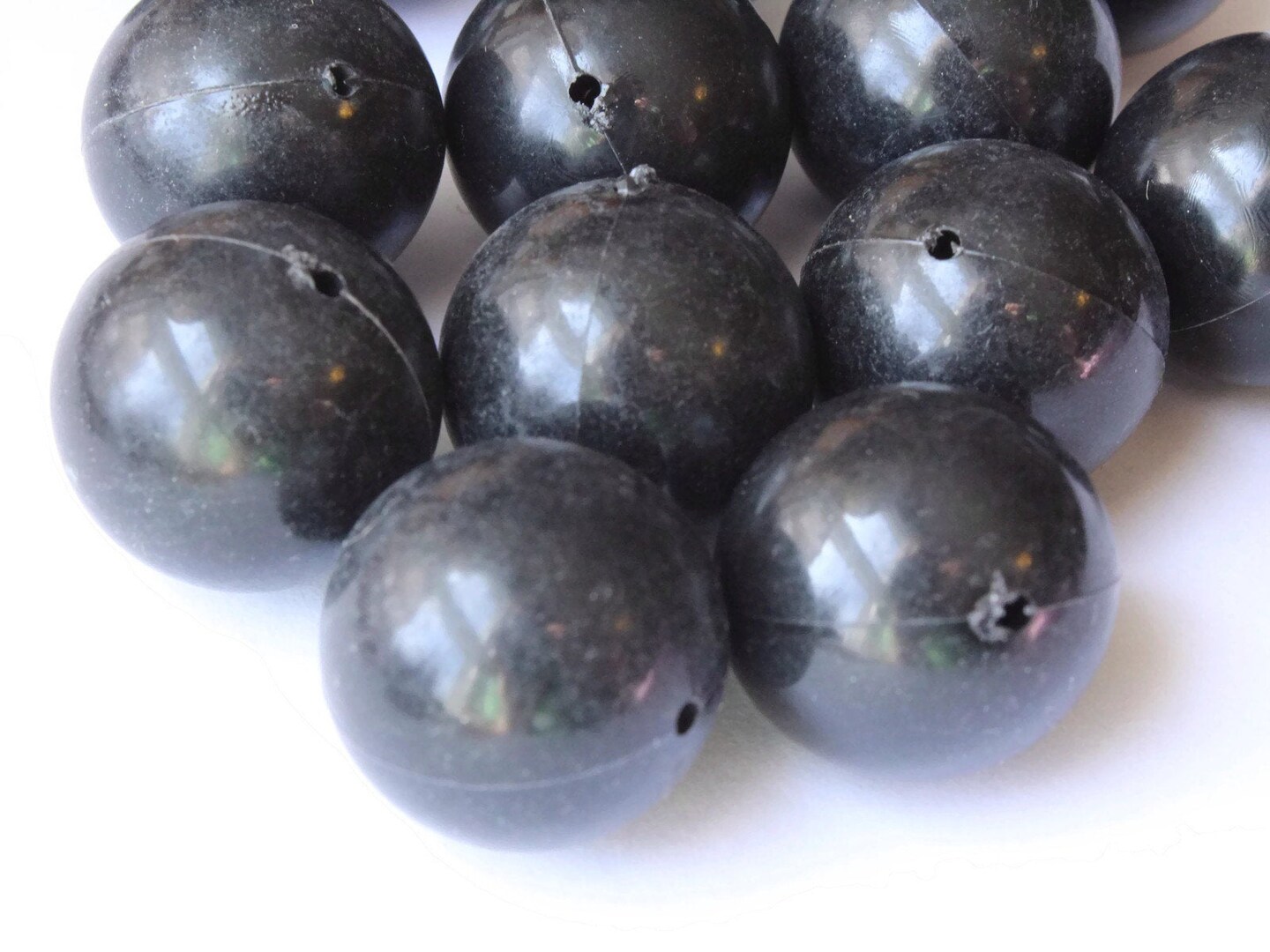 16 20mm Smooth Round Black Beads Plastic Beads Lightweight Acrylic Accent Beads Sturdy Beads