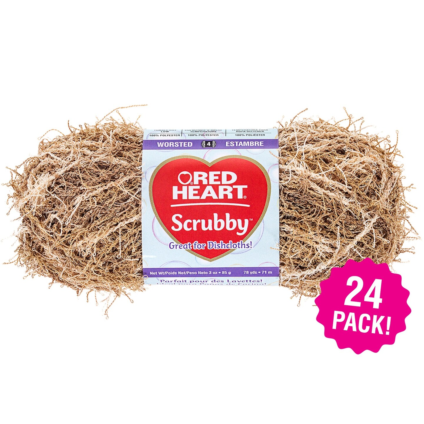 Multipack of 24 - Red Heart Scrubby Yarn-Almond