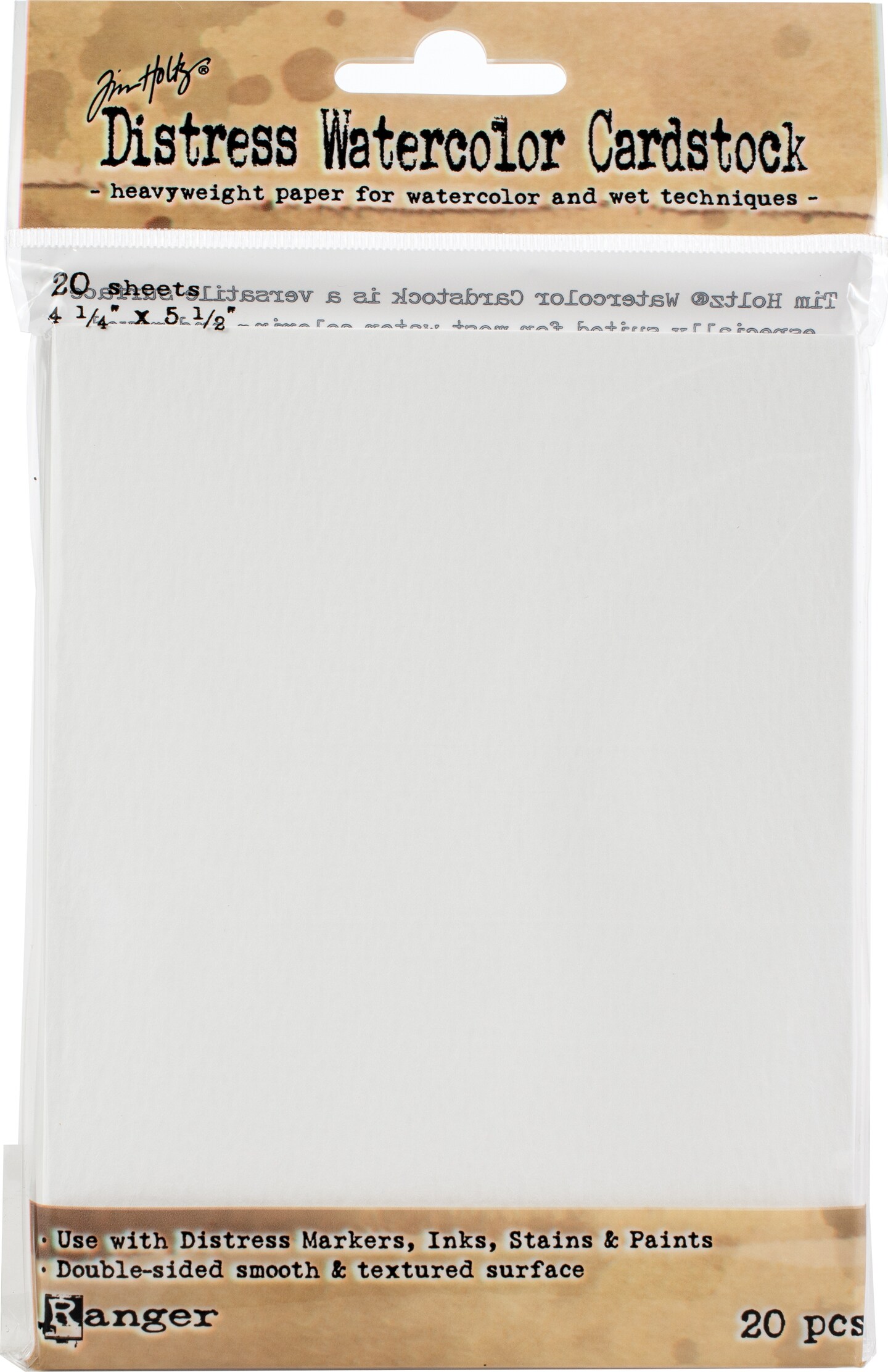 Multipack of 6 - Tim Holtz Distress Watercolor Cardstock 20/Pkg-4.25&#x22;X5.5&#x22;