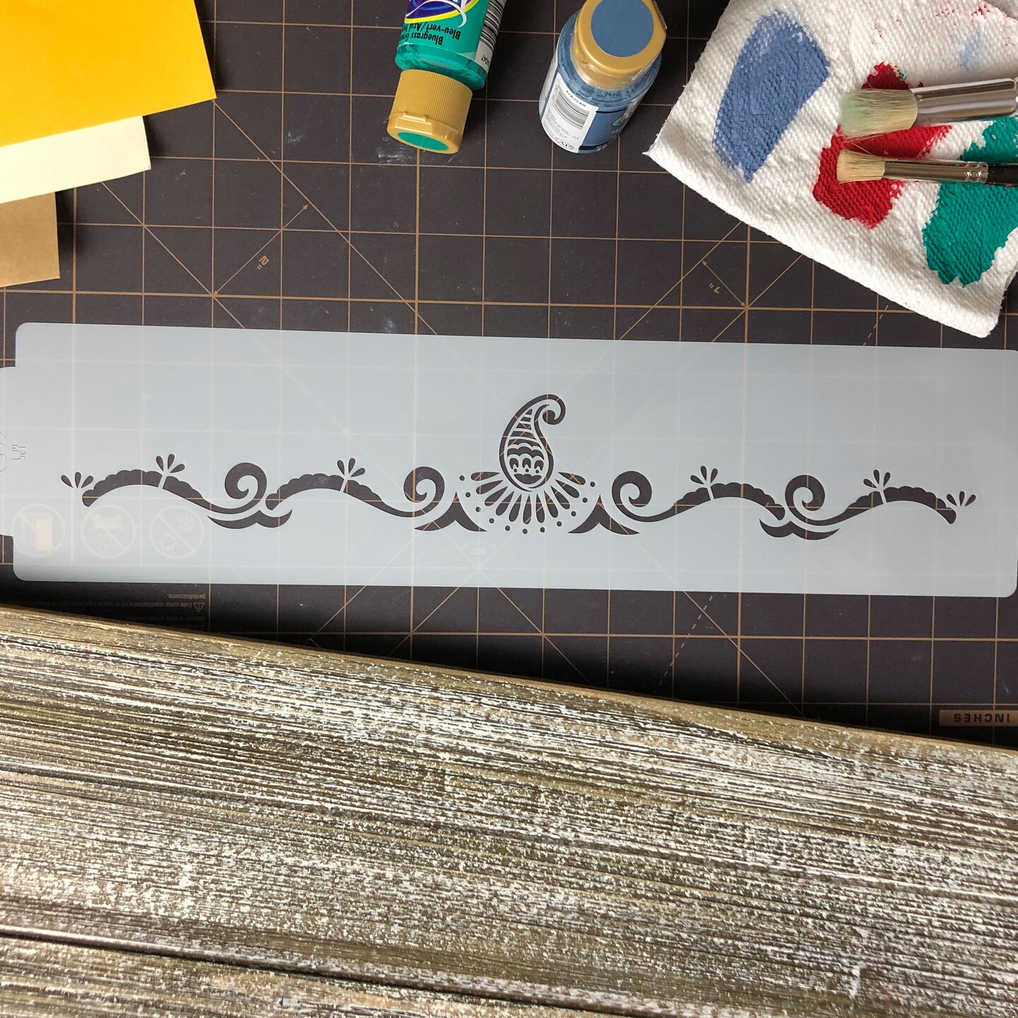 Mehndi Cake Stencil Tier #3 | C392 by Designer Stencils | Cake Decorating Tools | Baking Stencils for Royal Icing, Airbrush, Dusting Powder | Reusable Plastic Food Grade Stencil for Cakes | Easy to Use & Clean Cake Stencil