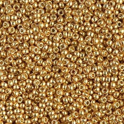 Miyuki 11 Round Seed Bead, 11-4202, Duracoat Galvanized Gold, 13 grams