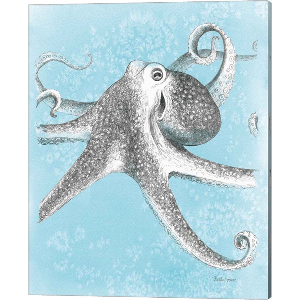 Coastal Sea Life v2 by Beth Grove 12" x 15" Canvas Wall Art (Set of 2)