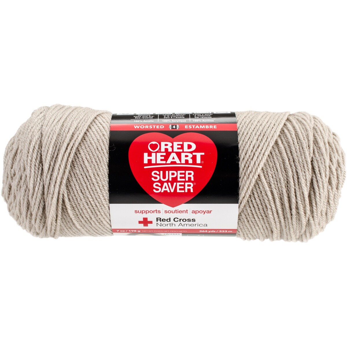 Red Heart Super Saver Oatmeal Yarn - 3 Pack of 198g/7oz - Acrylic - 4 Medium (Worsted) - 364 Yards - Knitting/Crochet