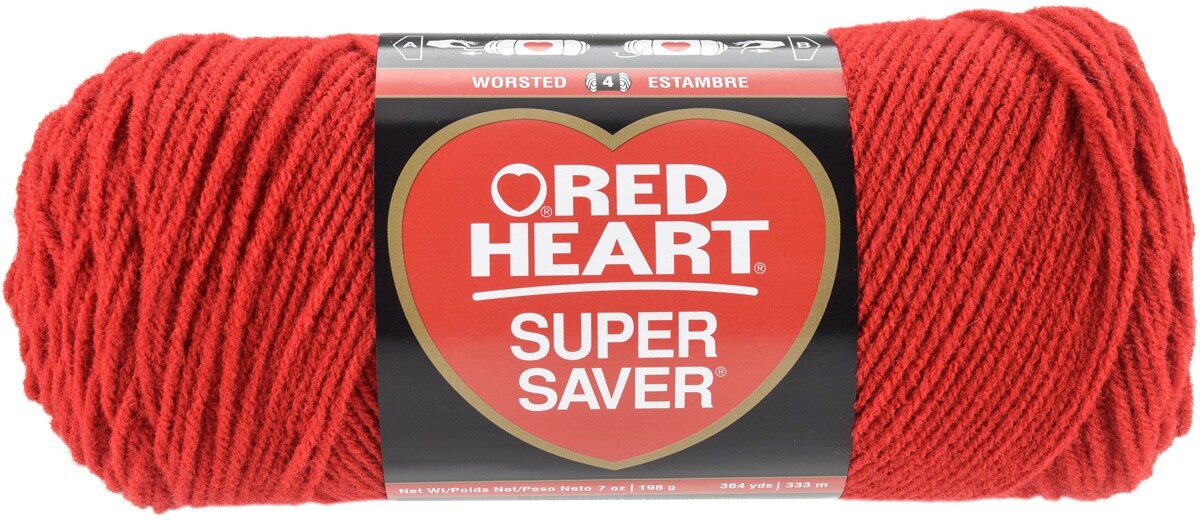 RED HEART Super Saver Yarn, Cherry Red Solid - Cherry Red Solids