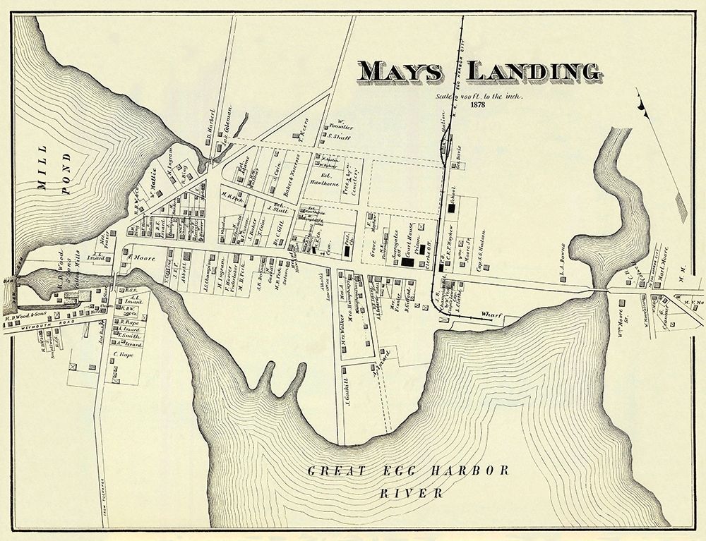 Mays Landing New Jersey Landowner - Woolman 1878 Poster Print by Woolman Woolman # NJMA0003