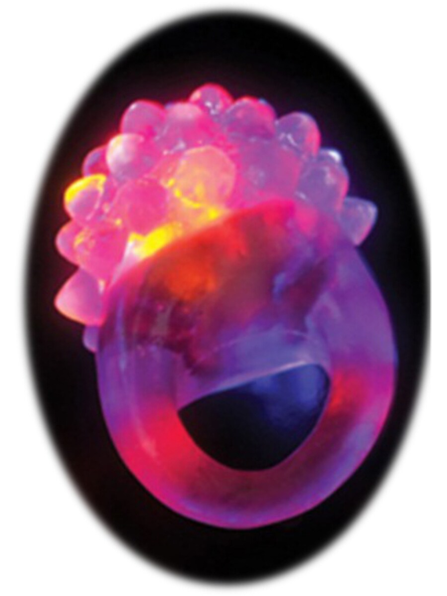 Purple Flashing LED Light Up Costume Accessory Bumpy Gel Ring