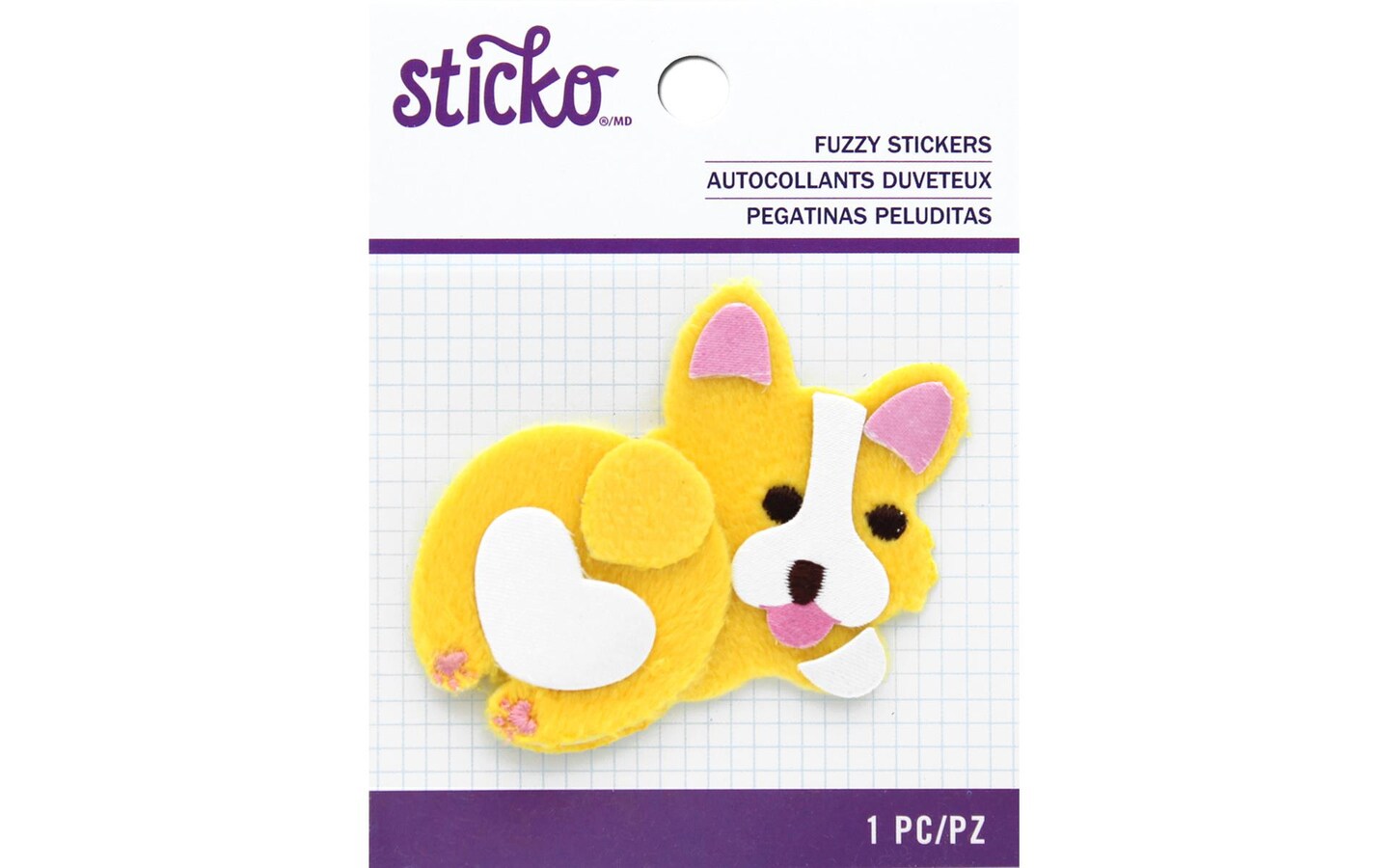 Sticko Fuzzy Stickers-Fat Corgi - 015586887280