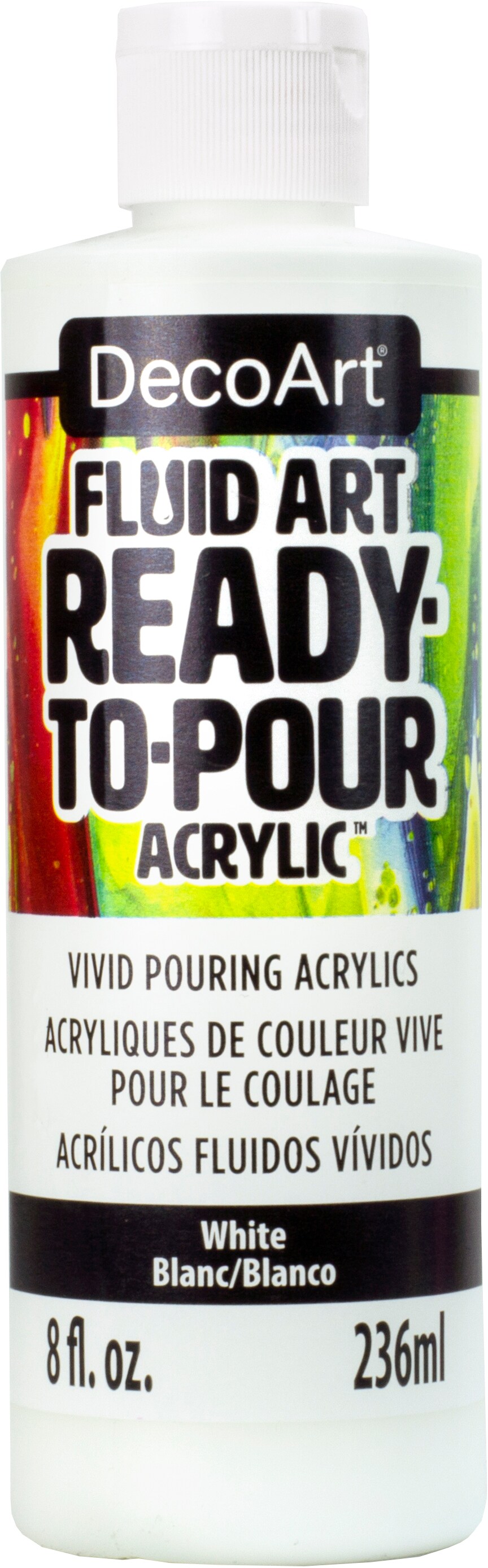 DecoArt Fluid Art Ready-To-Pour Acrylic, 8 oz., White