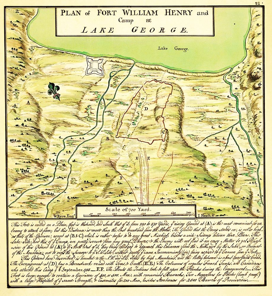 Plan of Fort William Henry at Lake George 1750 Poster Print by Unknown Unknown # REWA0038