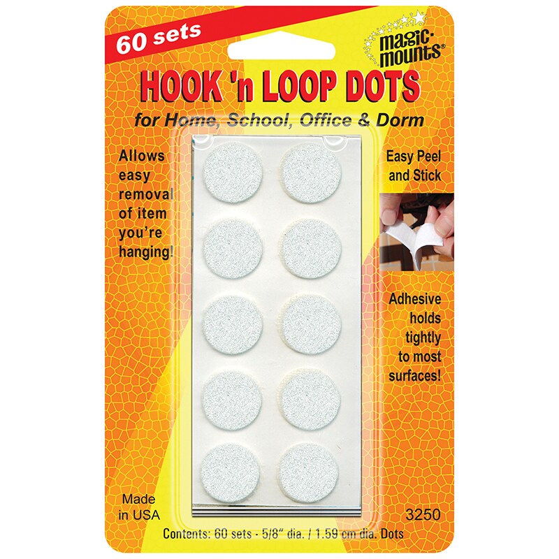 Hook &#x27;n Loop, 5/8&#x22; Dots, 60 Sets