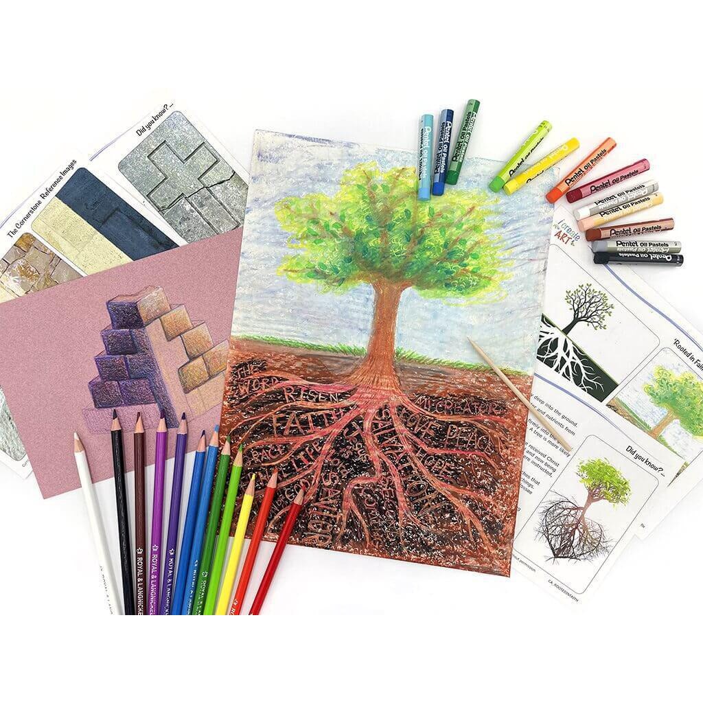 Christian Art Box F (Cornerstone and Tree)