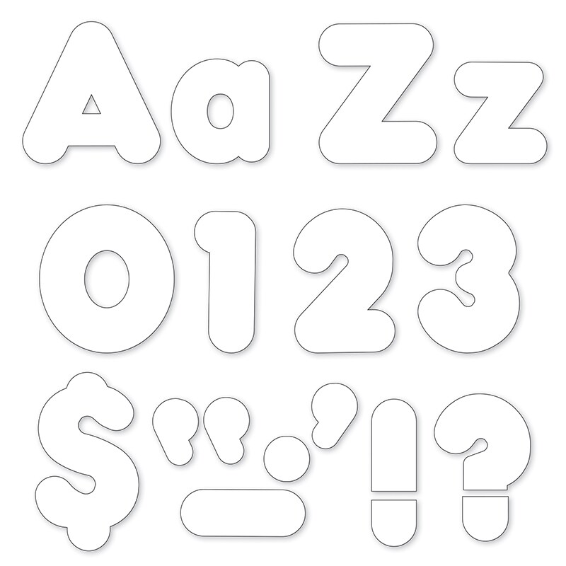 White 4-Inch Casual Uppercase/Lowercase Combo Pack Ready Letters ...