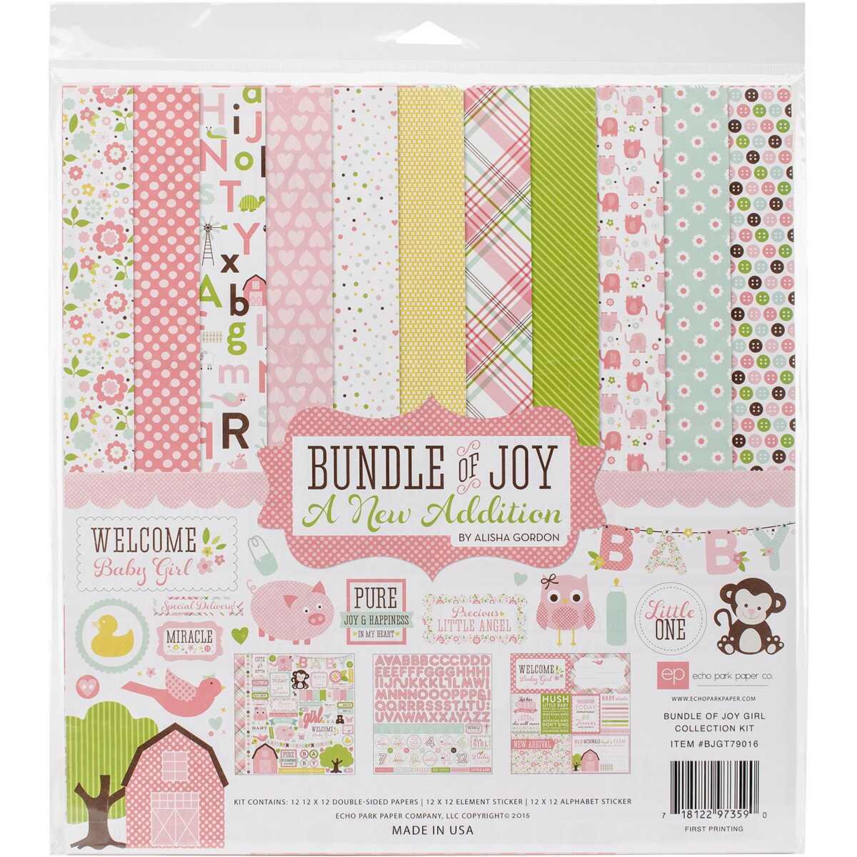 Echo Park Collection Kit 12&#x22;X12&#x22;-Bundle Of Joy/A New Addition - Baby Girl