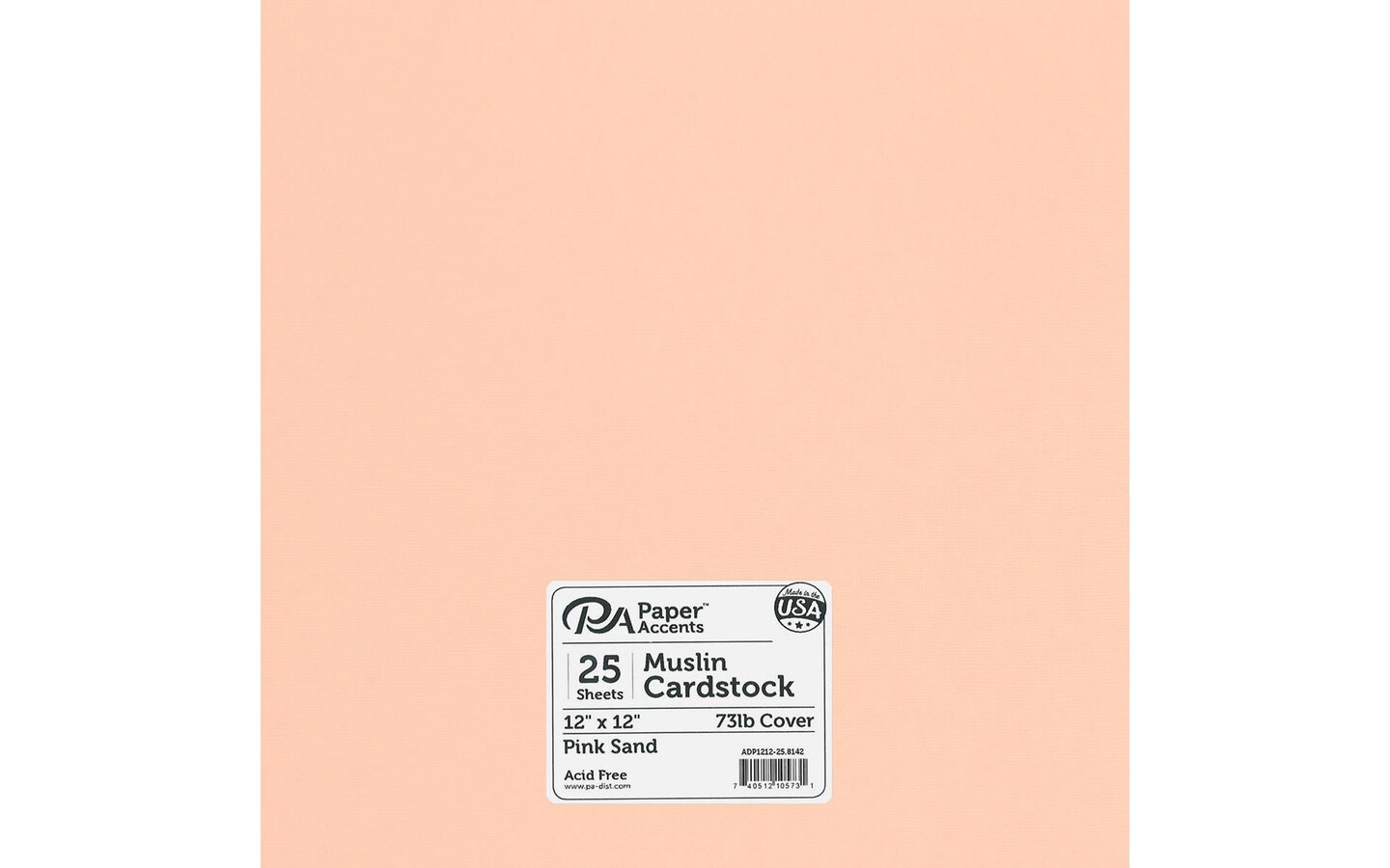 PA Paper Accents Textured Cardstock 12" x 12" Pink Sand, 73lb colored