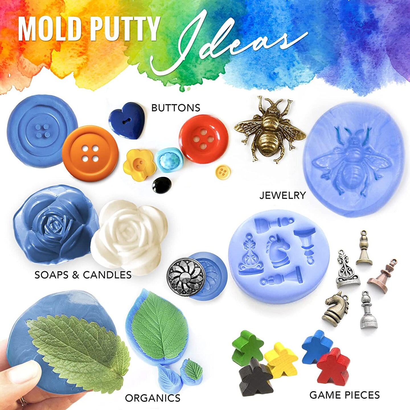 Pixiss Mold Putty Silicone Mold Making Kit, Super Easy 1:1 Mix Mold Putty