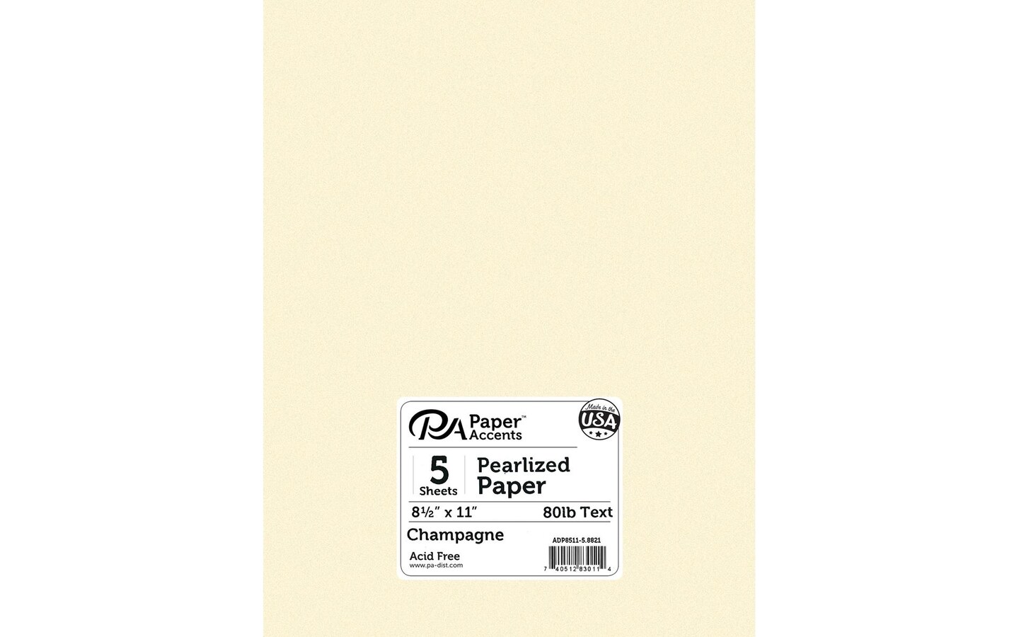Accent Design Paper Accents Pearlized 8.5x11 Champagne Pearl8.5x11Champagne