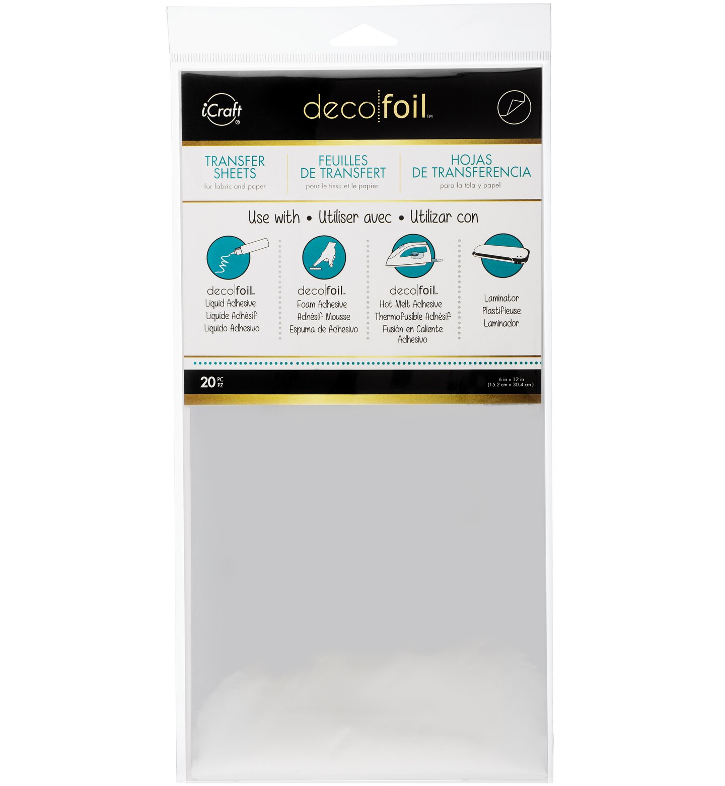 Icraft Deco Foil Transfer Sheets 6&#x22;X12&#x22; 20/Pkg-Silver