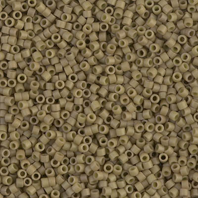 Miyuki Delica Bead 11/0, DB0390, Matte Opaque Green Tea Luster, 5 grams