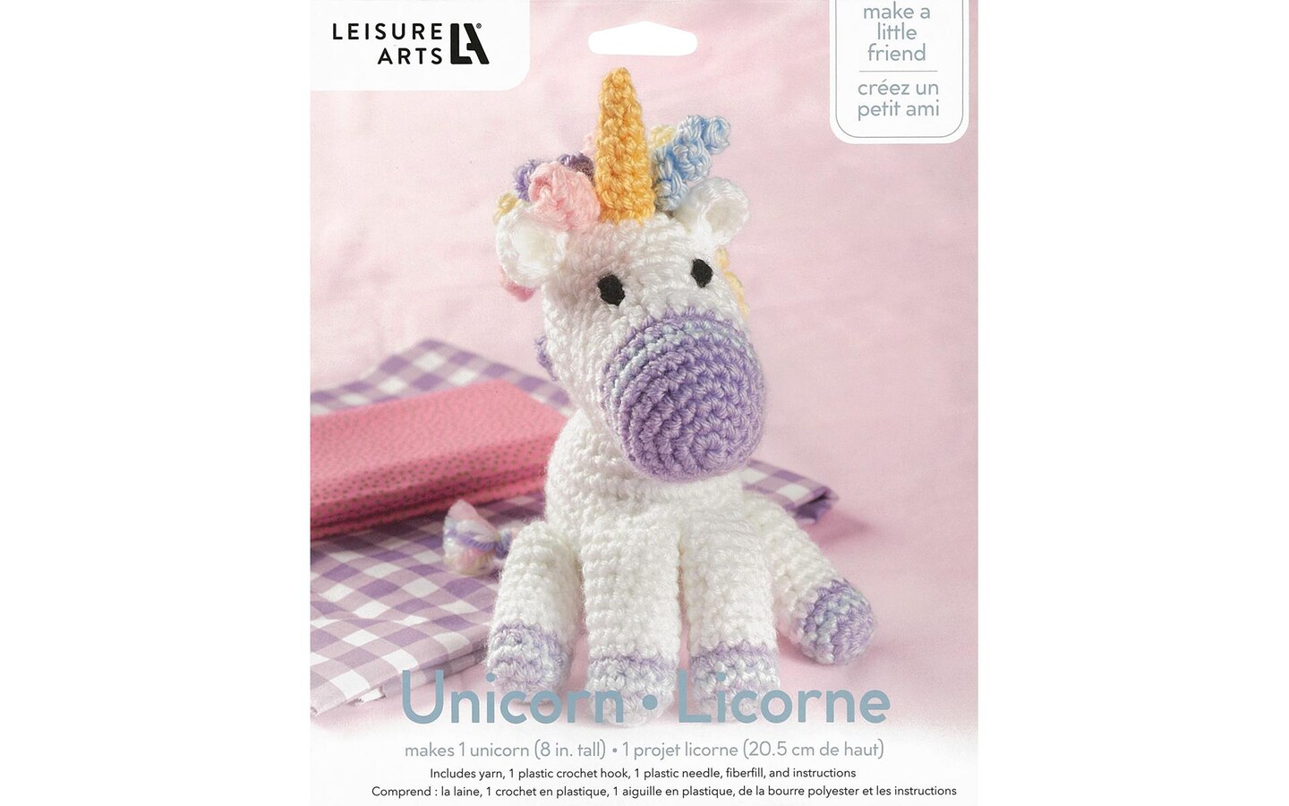 Leisure Arts Little Crochet Friend Animals Crochet Kit, Sloth, 8
