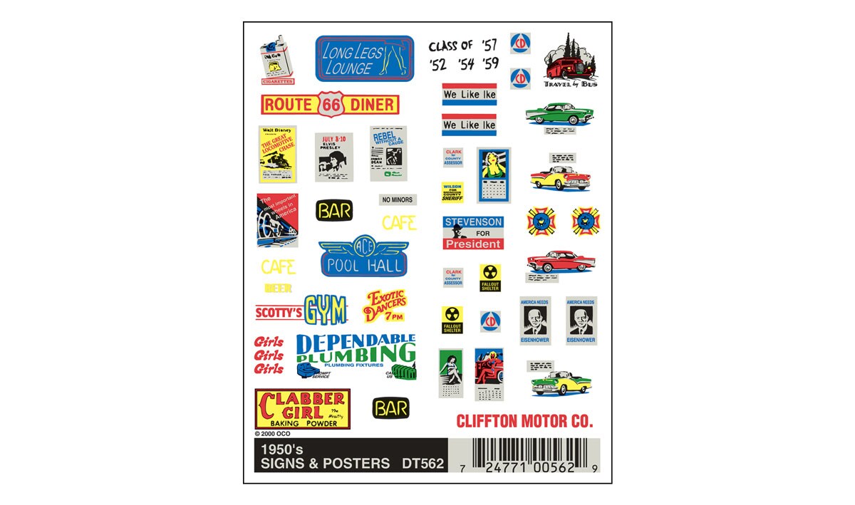 Woodland Scenics   1950&#x27;S SIGNS &#x26; POSTERS Scenery Accessories