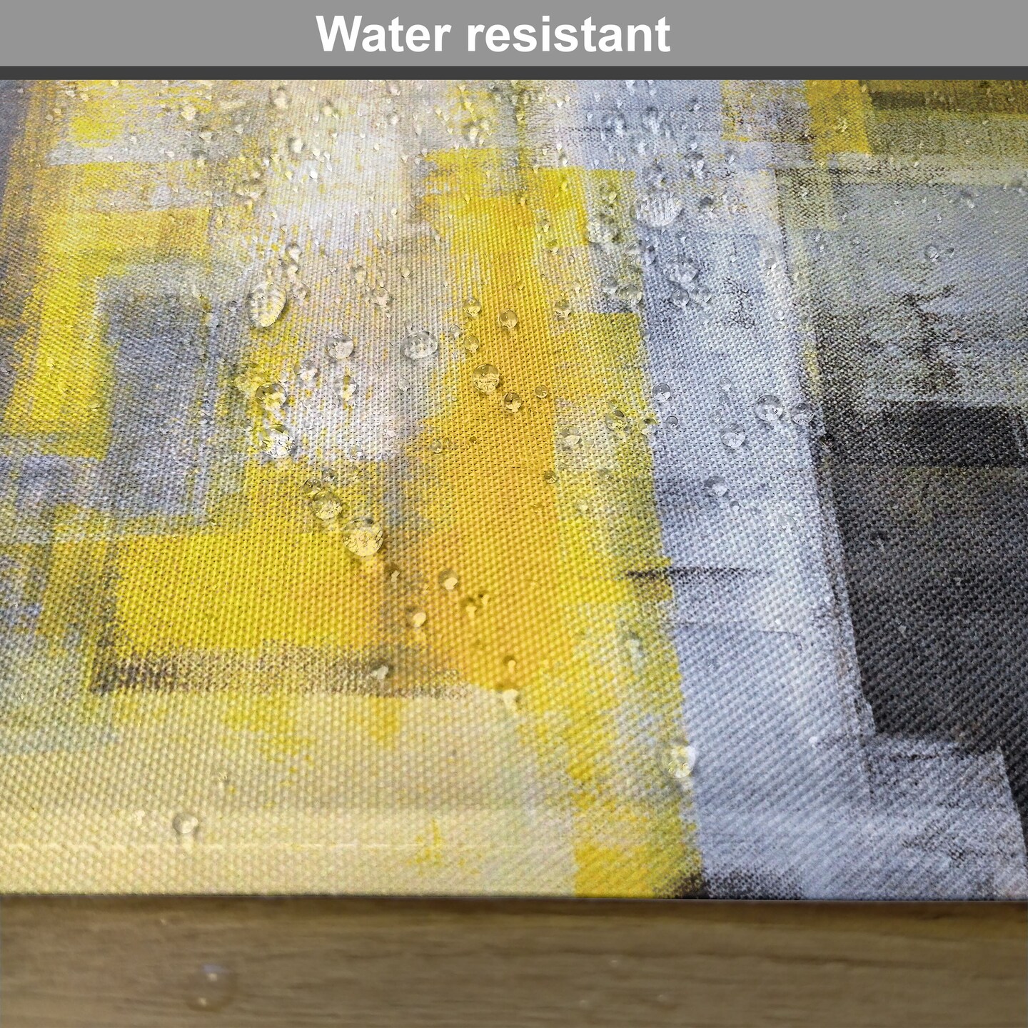 Ambesonne Yellow and Grey Place Mats Set of 4, Abstract Art Painting Design Modern Composition Brush Marks Pattern, Washable Fabric Placemats for Dining Table, Standard Size, Yellow Grey White