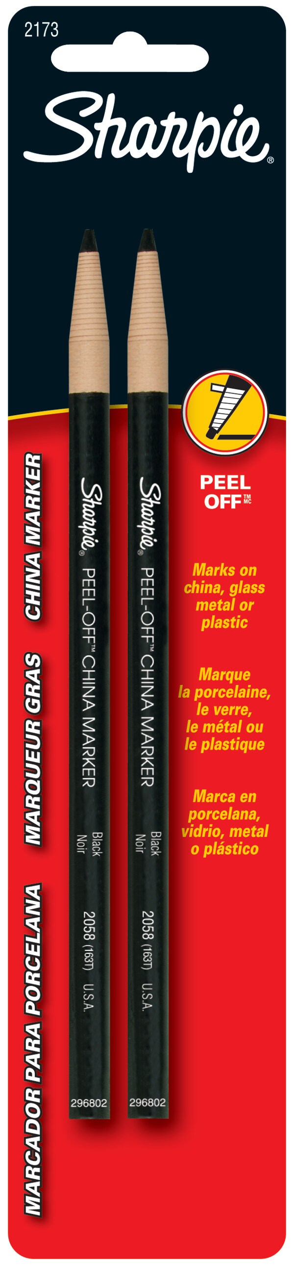 Sharpie - China Marker - 2-Pencil Set - Black