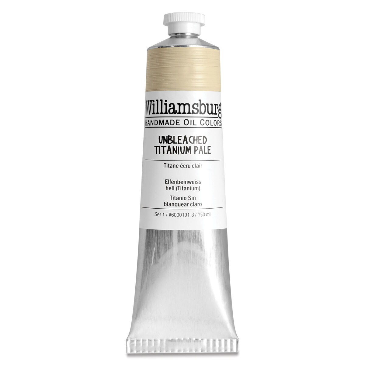 Williamsburg Handmade Oil Paint - Unbleached Titanium Pale, 150 ml tube