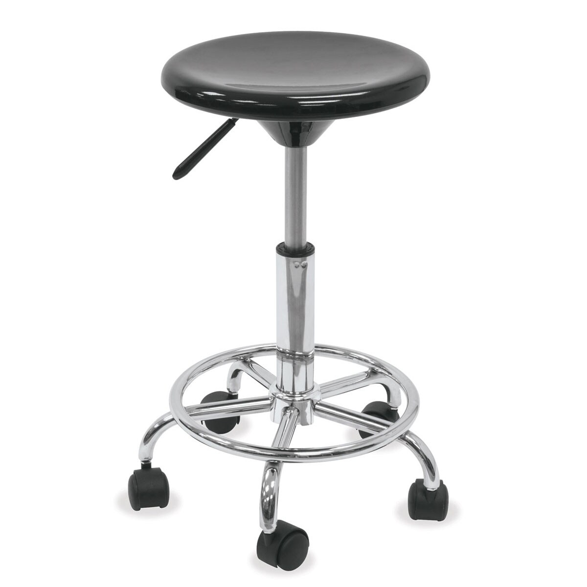 Studio Designs Studio Stool - Black with Chrome Base