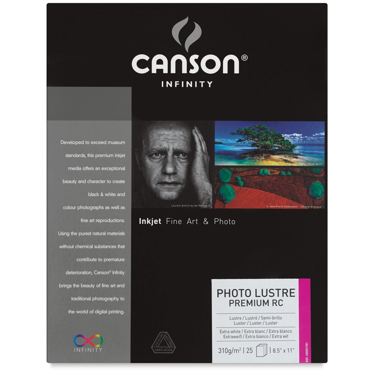 Canson Infinity Photo Lustre Premium Resin Coated Inkjet Paper - 8-1/2" x 11", Pkg of 25 Sheets