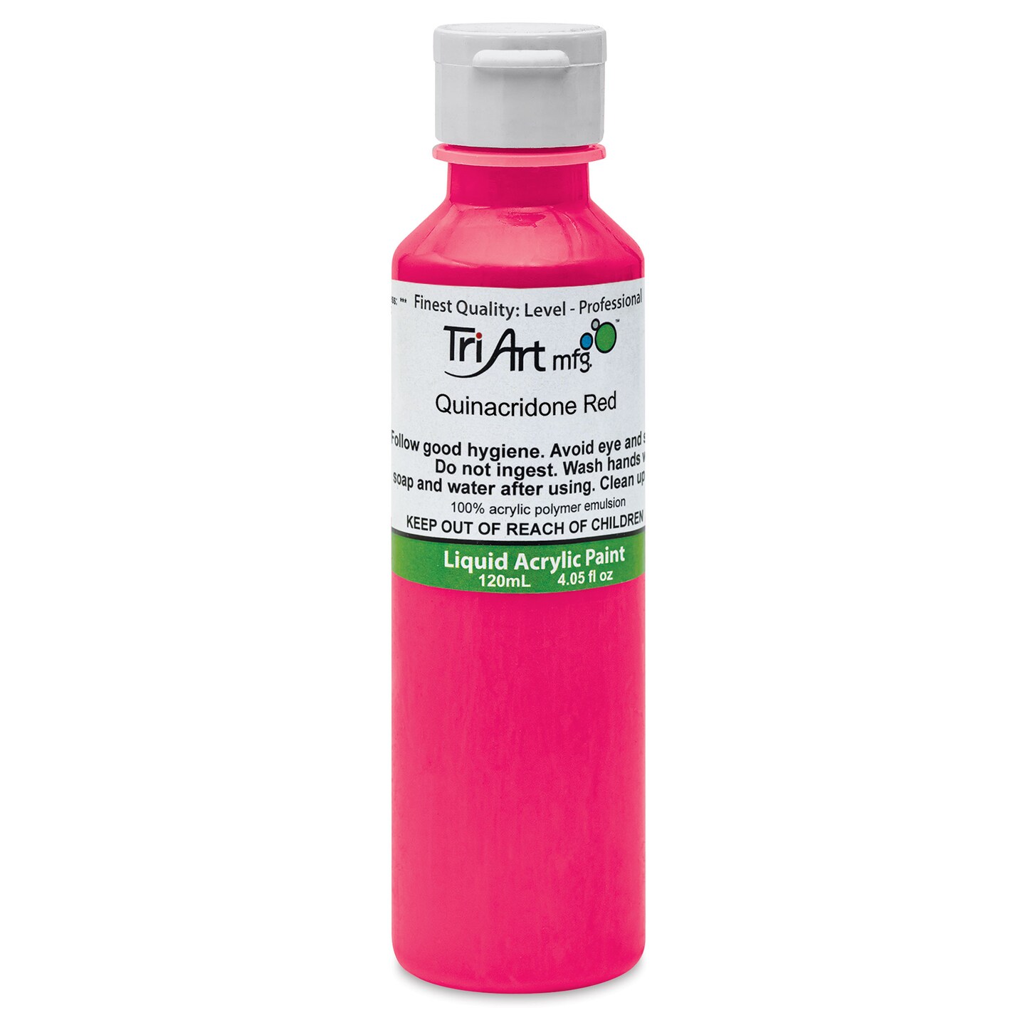 Tri-Art Liquid Artist Acrylics - Quinacridone Red, 120 ml bottle