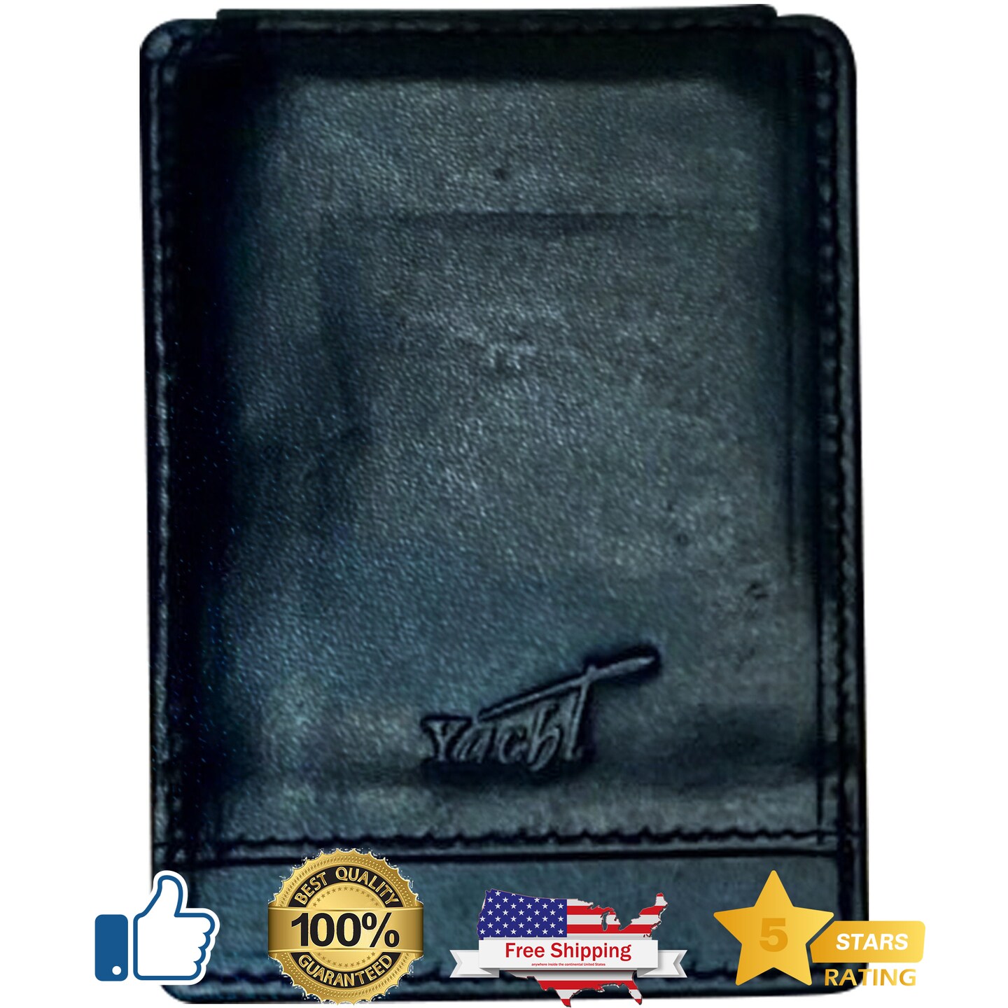 Mens Long Slim Leather Wallet - Personalized Mens Wallet