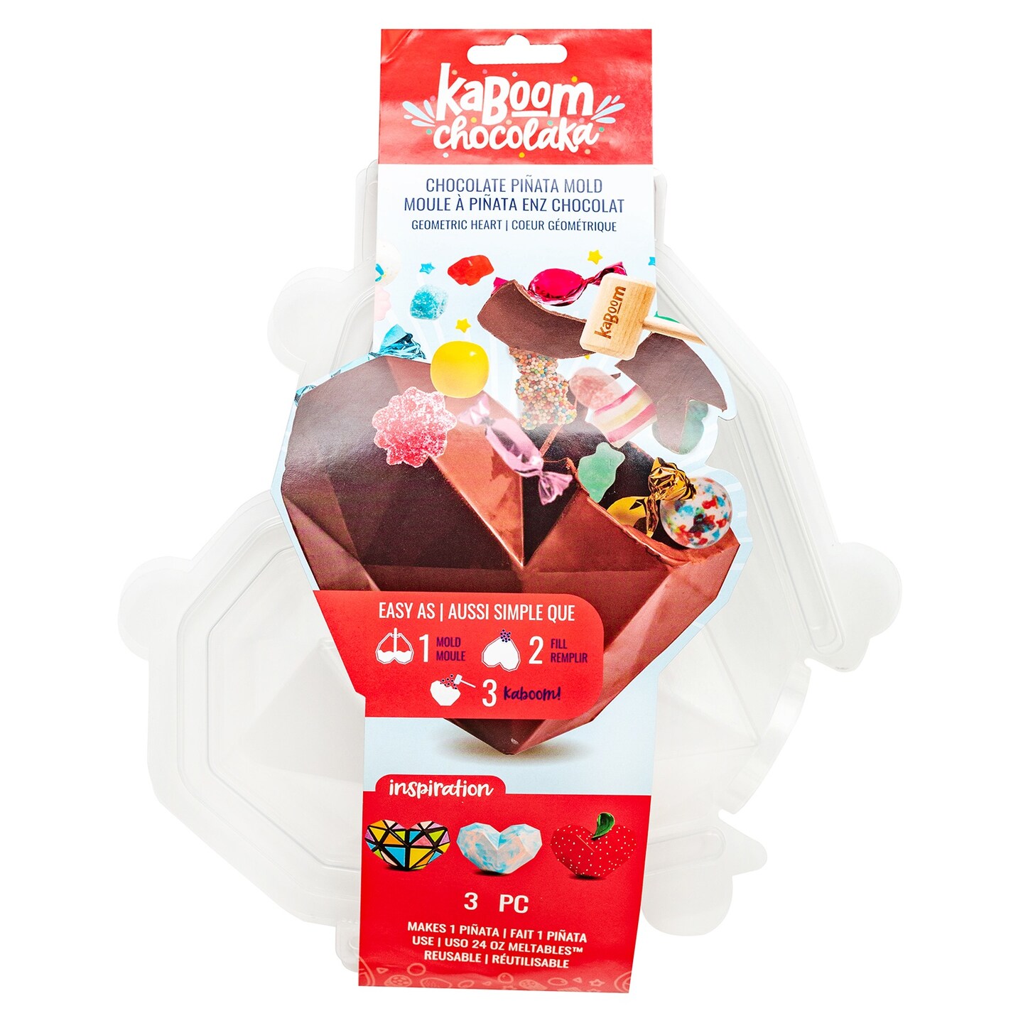 American Crafts Kaboom Chocolaka Pinata Mold-Geo Heart