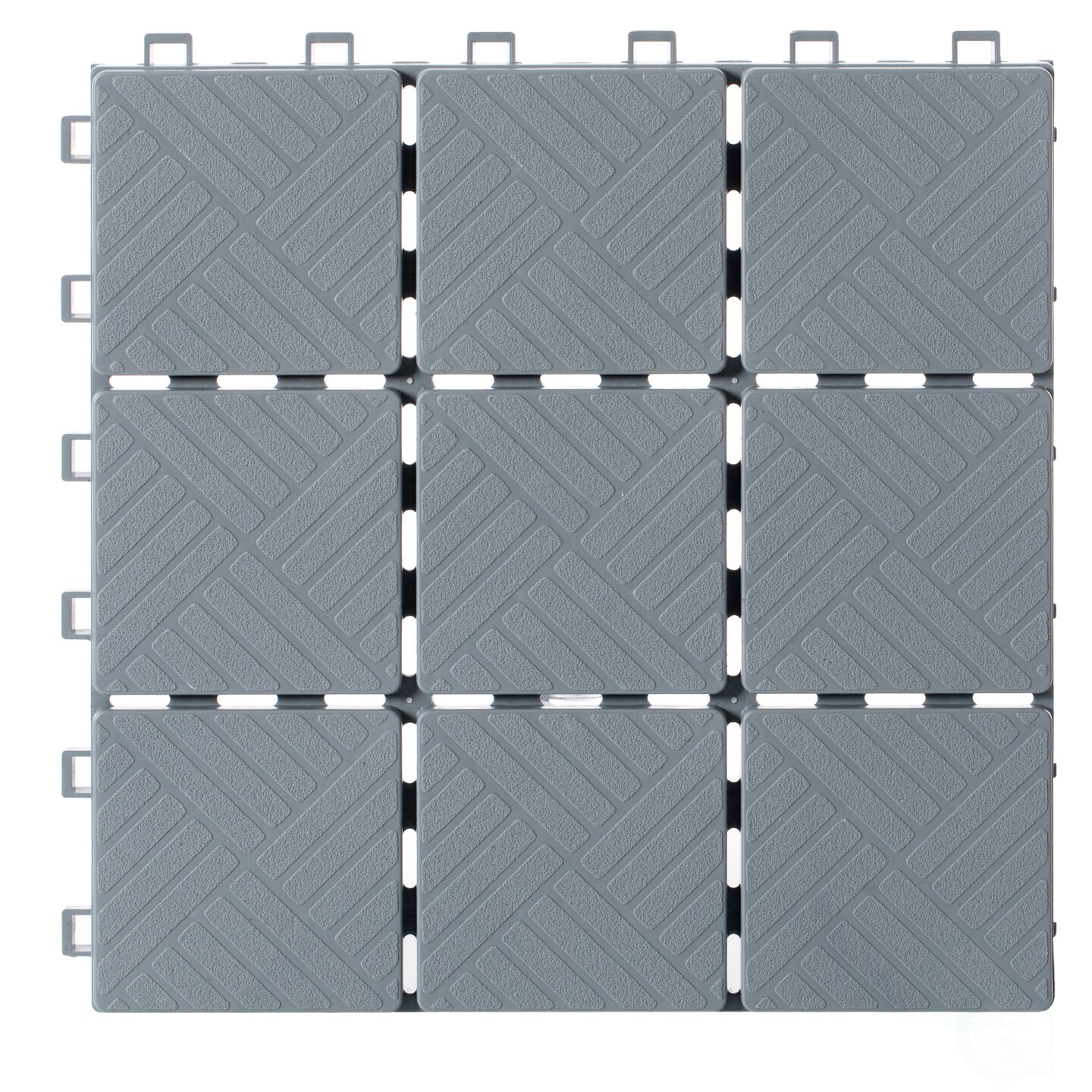 Gray Interlocking Garden Path Tiles Outdoor Flooring Decorative Floor Grass Paver, Pack of 5